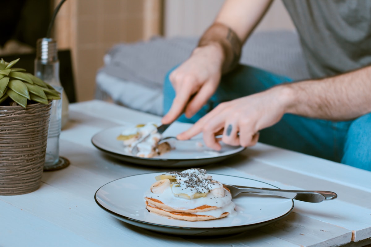 Pancakes aux myrtilles fraîches